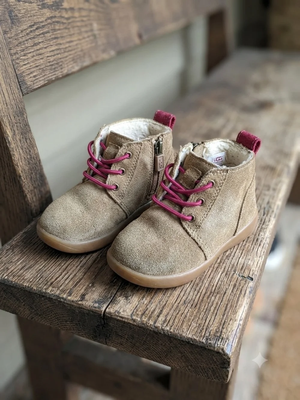 UGG Toddler Kristjan Chukka Suede Boots Tan Pink Size 7